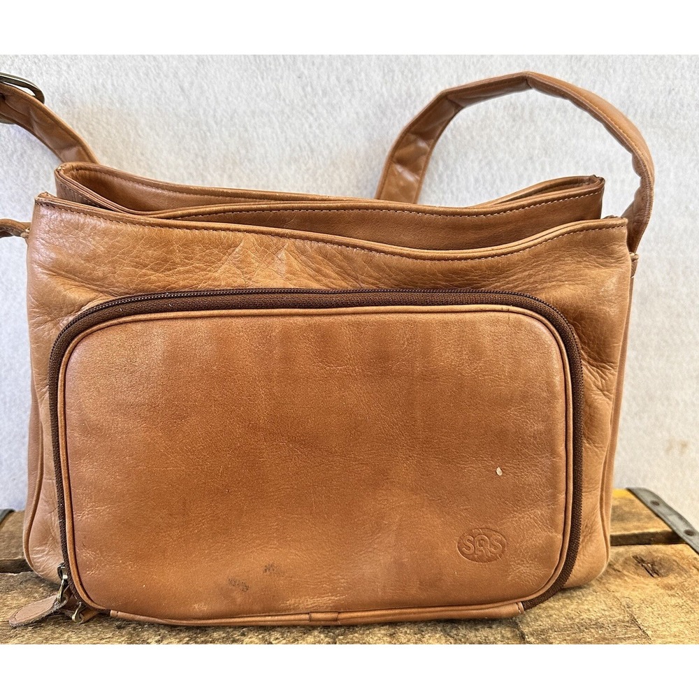 SAS Shoulder Bag Purse Crossbody Brown Leather USA